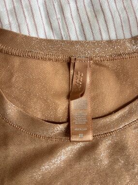 SKIMS Shimmery Tan Crew Neck Top